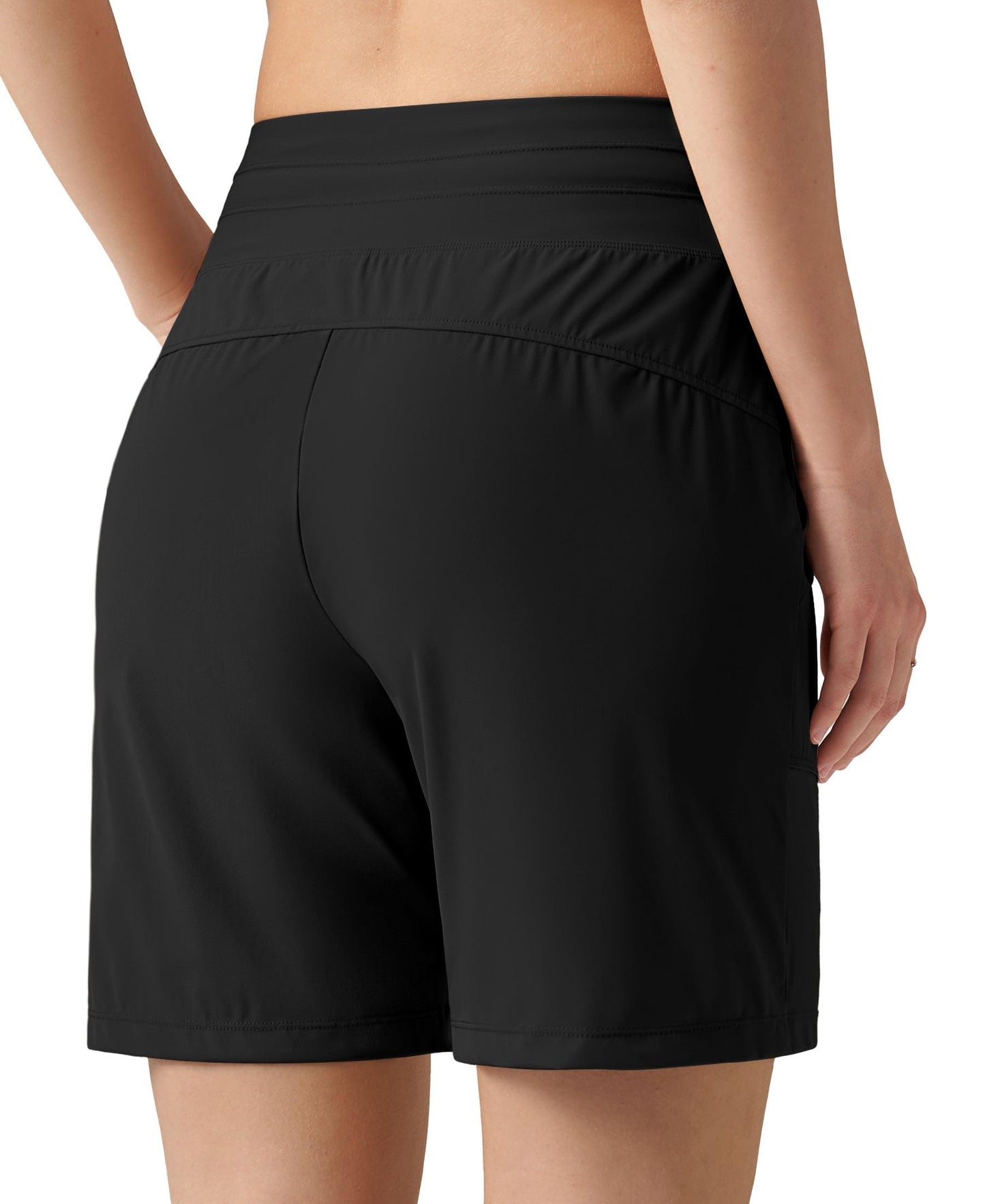 Willit Women's Shorts Hiking Athletic Shorts Quick Dry Golf Outdoor Casual 7" Shorts Lightweight UPF50+ Black XL