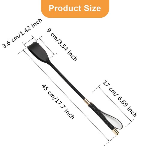 Coolrunner Riding Crop for Horse, 18 Inch Horse Whip with PU Leather Equestrianism Horse Crop Double Slapper Horse Whip Black Crops for Horses (Black)