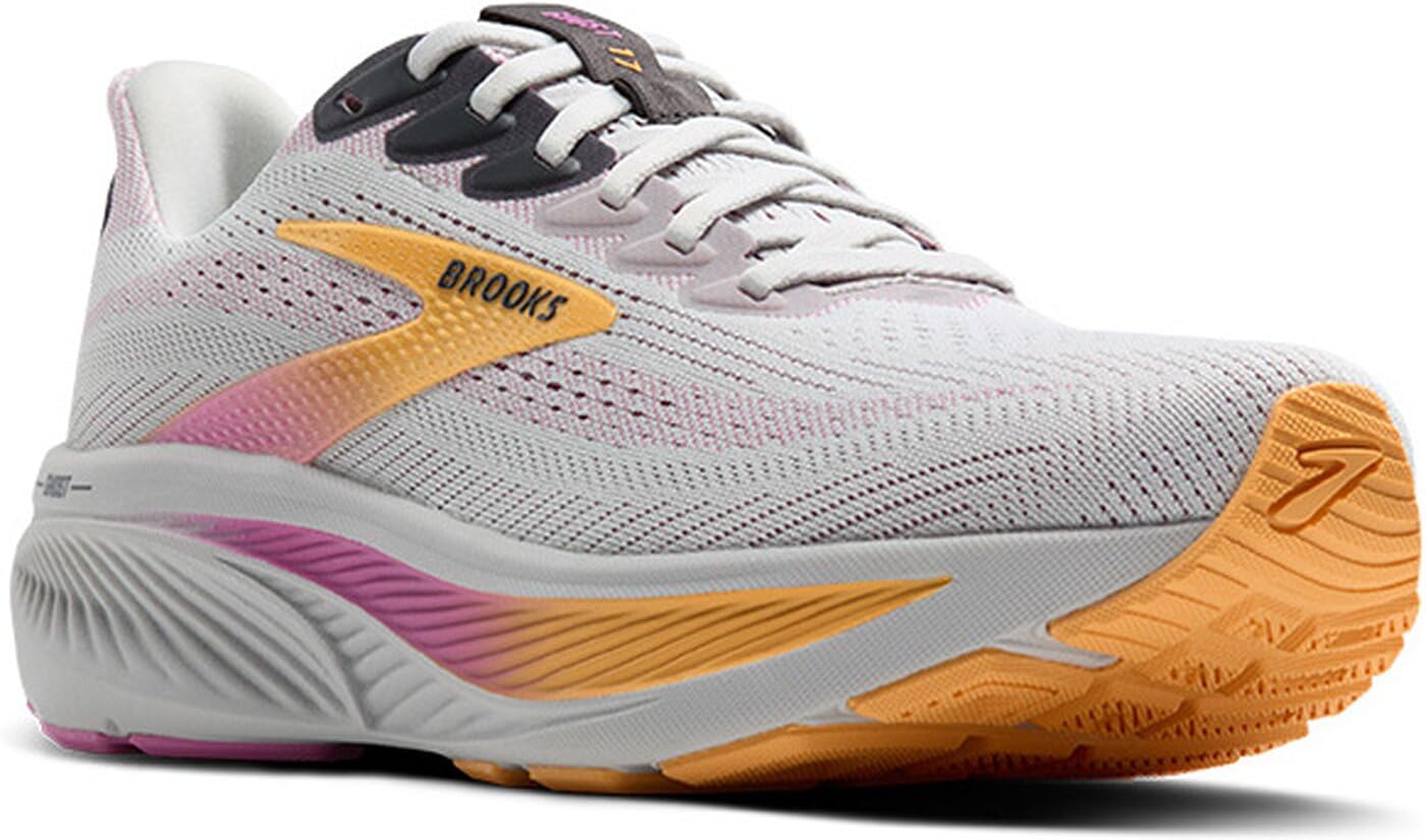 Brooks Women’s Ghost 17 Neutral Running Shoe - Oyster/Apricot/Pink - 5.5 Wide