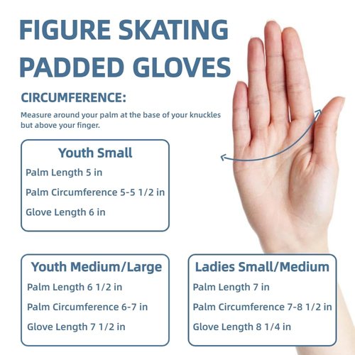 Figure Skating Gloves, Figure Ice SkatingGloves for Women, Grils - Padded SkatingGloves for Skating Practice, Padded Protection for Dance Competition, Practice Competition - Ladies Small/Medium