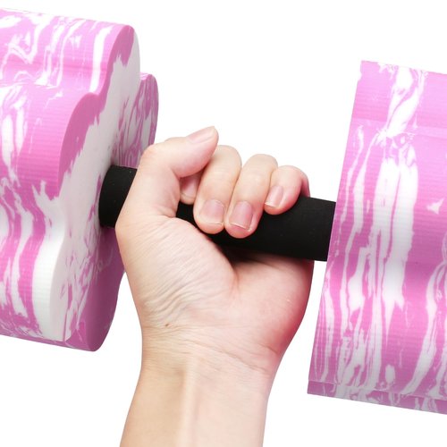 Camouflage Aquatic Dumbbells, Set of 2 Water Aerobic Exercise Foam Dumbbell Pool Resistance, Water Aqua Fitness Barbells Hand Bar Exercises Equipment for Weight Loss (Pink)