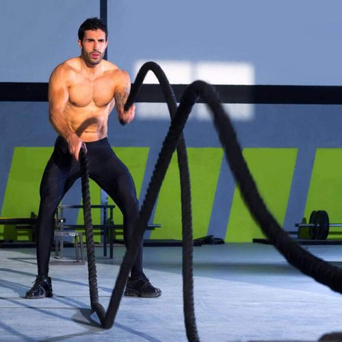 HayWHNKN 1.5''x50ft Battle Rope Heavy Battle Exercise Training Rope Dacron for Strength Training