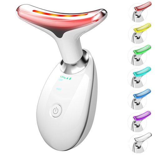 Facial Massager, Red-Light-Therapy-for-Face and Neck, Red Light Therapy Wand, 7 Color Led Face Neck Sculpting Tool for Skin Care