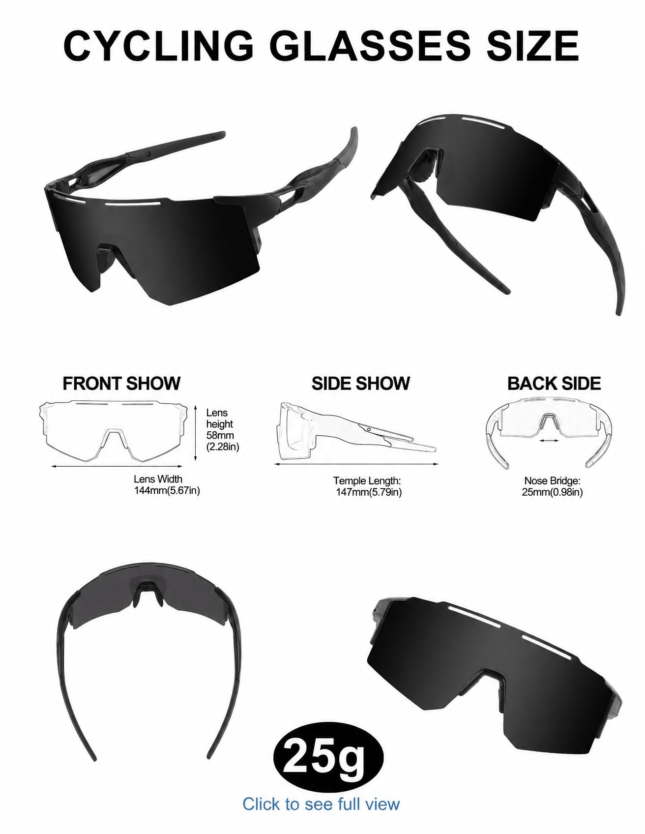 OULAIQI Cycling Sunglasses Polarized Sunglasses for Cycling Men Women with 3 Interchangeable Lens Baseball Glasses
