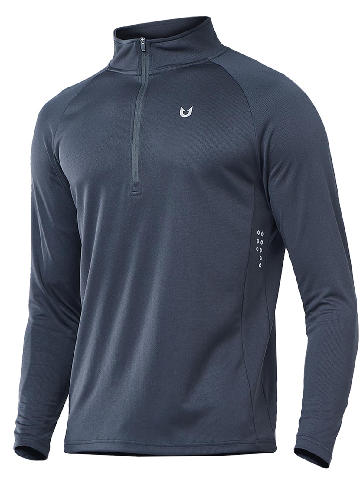 NORTHYARD Men's Quarter Zip Pullover Athletic Running 1/4 Zip Long Sleeve Pullovers Quick Dry Lightweight Tennis Gym Shirts COOLGREY XL