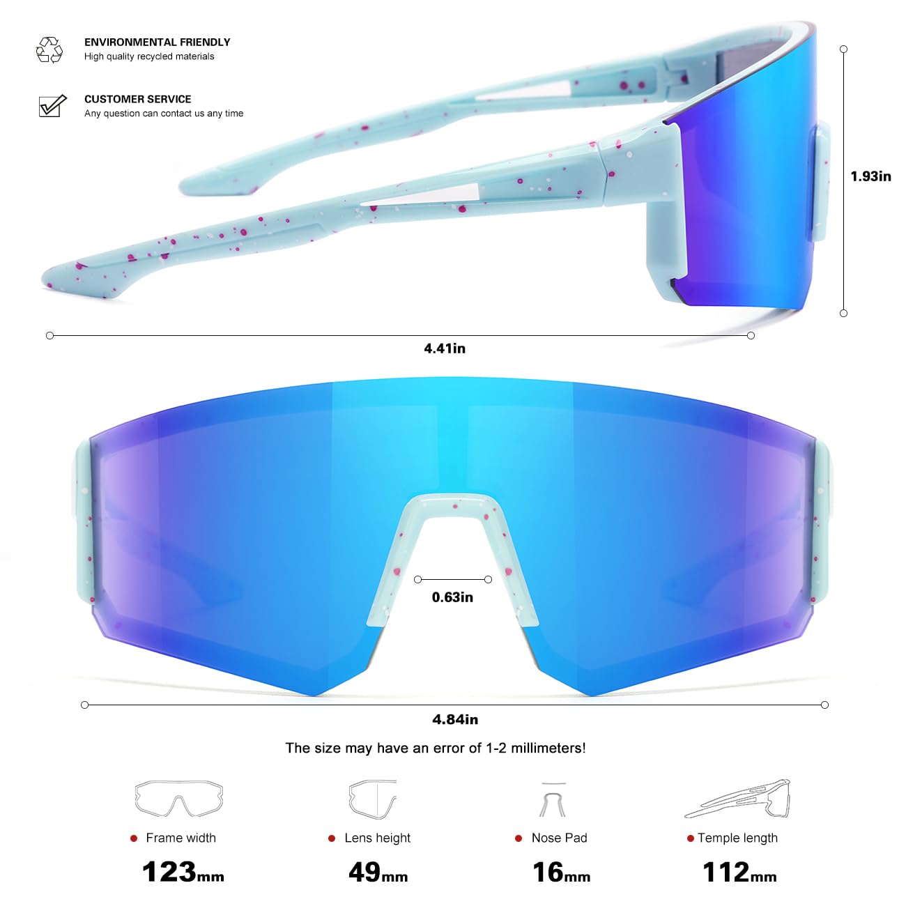 SEKKAF Youth Baseball Sunglasses for Boys Girls Age 6-12 Softball Cycling Sports Sunglasses for Kids Lightweight Frame