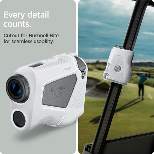 Spigen Golf Silicone Fit Rangefinder Case Designed for Bushnell Pro X3/X3+ Plus Rangefinder Case Compatible with AirTag - Light Gray