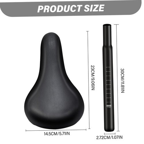 Heidouse Kids Bike Saddle, Waterproof Child Bike Seat with Seat Post for Balance Biking Riding Cycling