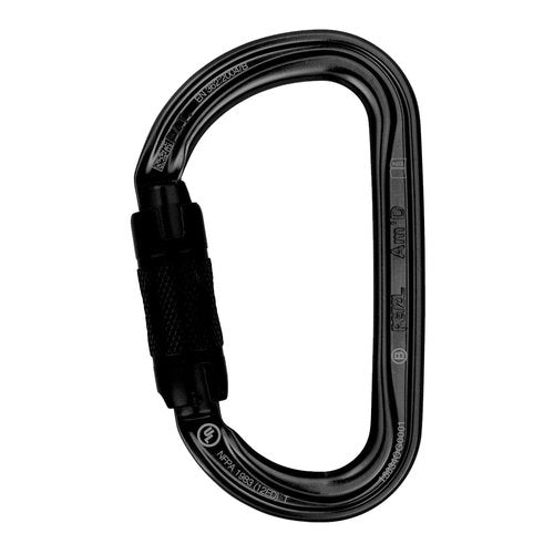 PETZL, AM'D Carabiner, Black, Twist-Lock