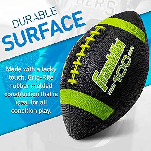 Franklin Sports Kids Junior Grip-Rite Youth Junior Size Rubber Footballs - Peewee Kids Durable Outdoor Footballs - Single & Bulk Packs Available