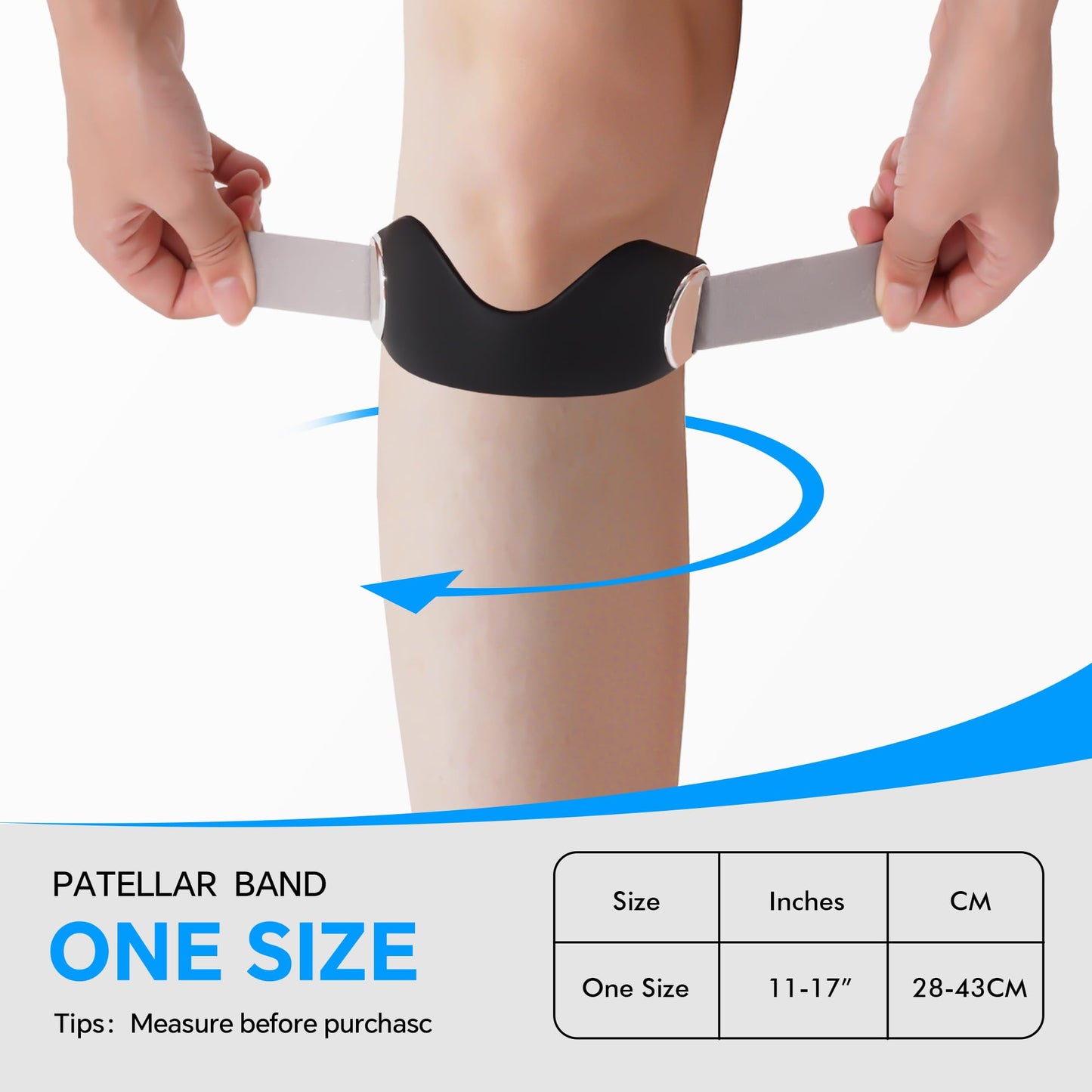 HHBOXIU Patellar Tendon Support Strap 2-Pack – Patella Band & Knee Strap for Pain Relief, Adjustable Knee Brace for Men & Women, Ideal for Running, Basketball, Hiking, Squats, Gym & Tennis