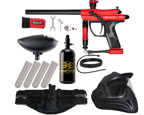 Action Village Kingman Spyder Fenix Legendary Paintball Gun Package Kit (Gloss Red)