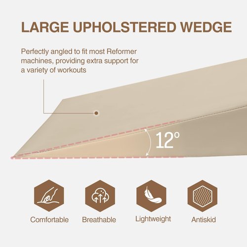 LeisureKing Large Upholstered Pilates Wedge for Pilates Reformer, Exercise Equipment for Pilates Reformer Machine, Workout Pad for Floor Exercises, Ideal for Home Pilates and Studio Use