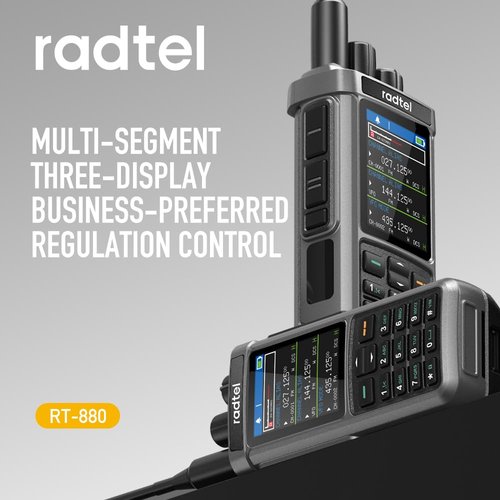 Radtel RT-880 Walkie Talkie 10W Portable Ham Radio 1024 Channels HF CB SSB Rx with Cross-Band Repeater, 2.4 Inch Color Display, 2400mAh Rechargeable Battery,