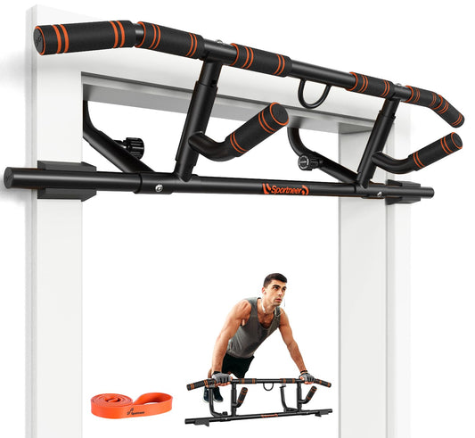 2025 Upgrade Pull up Bar for Doorway with Folding Handle, Door Pull up Bar Door Frame Multi-Grip Upper Body Trainer, 440lb Capacity, Indoor Fitness for Home Gym Strength Training