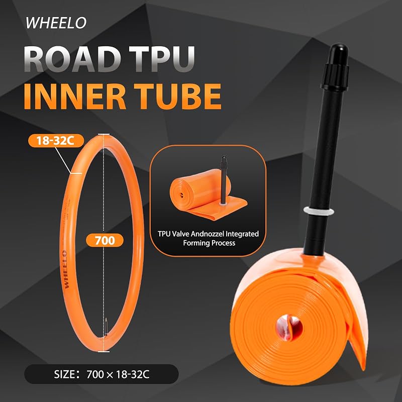 Ultralight TPU Inner Tubes 700C 18-32C with Presta Valves - 4 Pack (65mm)