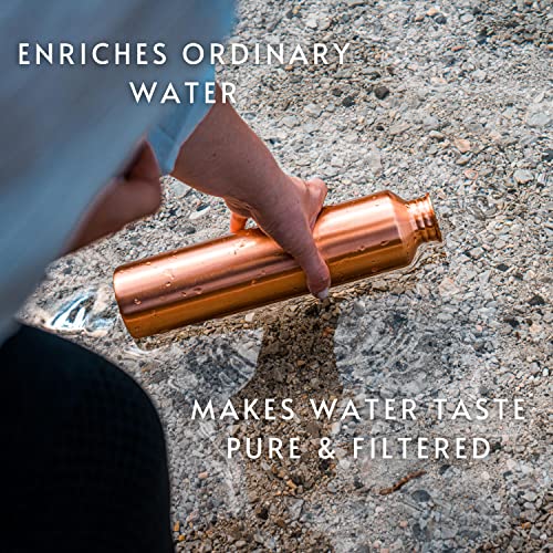 Copper Water Bottle 34oz - Vintage Modern Design for Hydration & Health