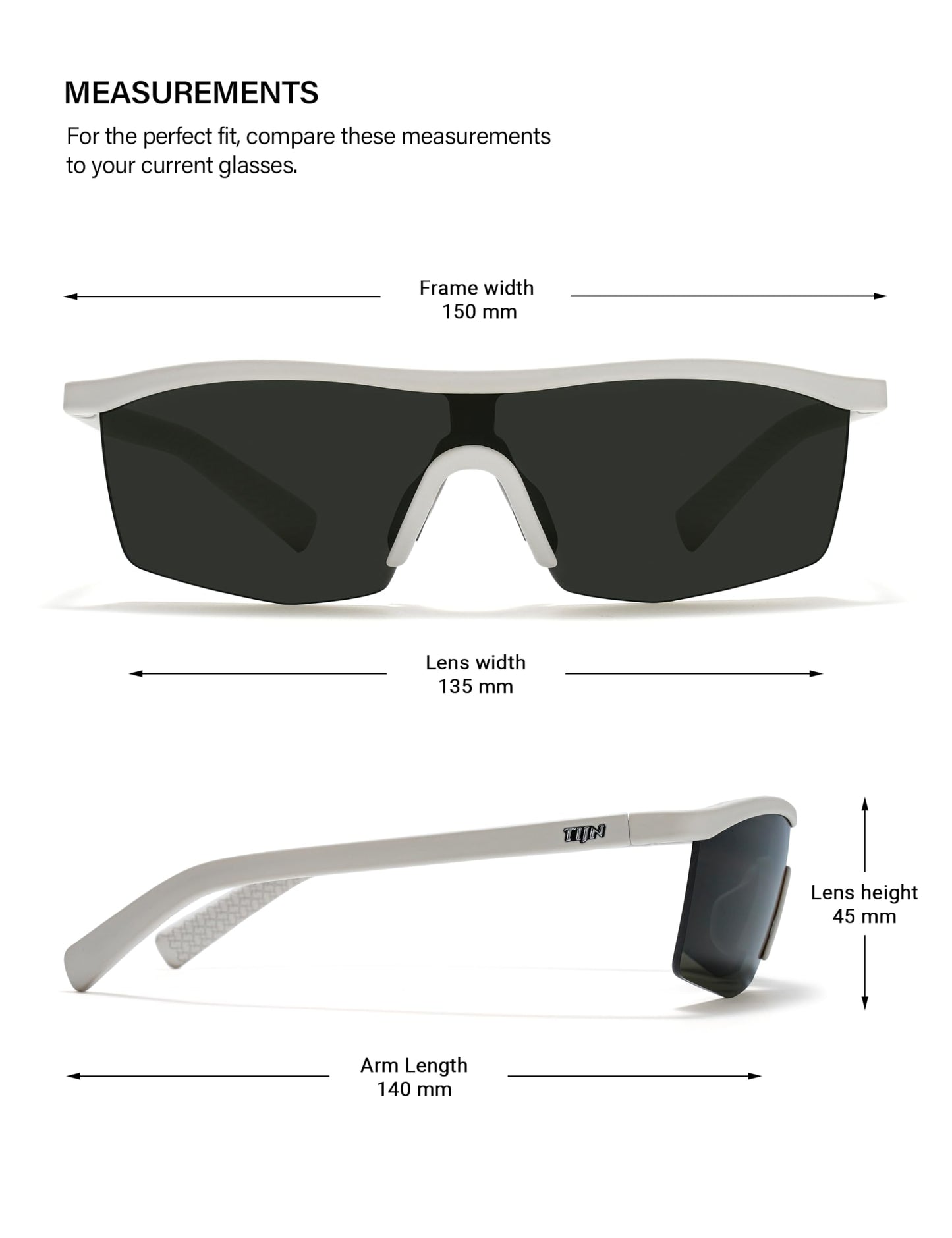 TIJN Anti-Slip Sports Sunglasses for Men Women, UV400 Running Baseball Cycling Golf Hiking Fishing Wrap Around Outdoor Glasses, Mechapulse