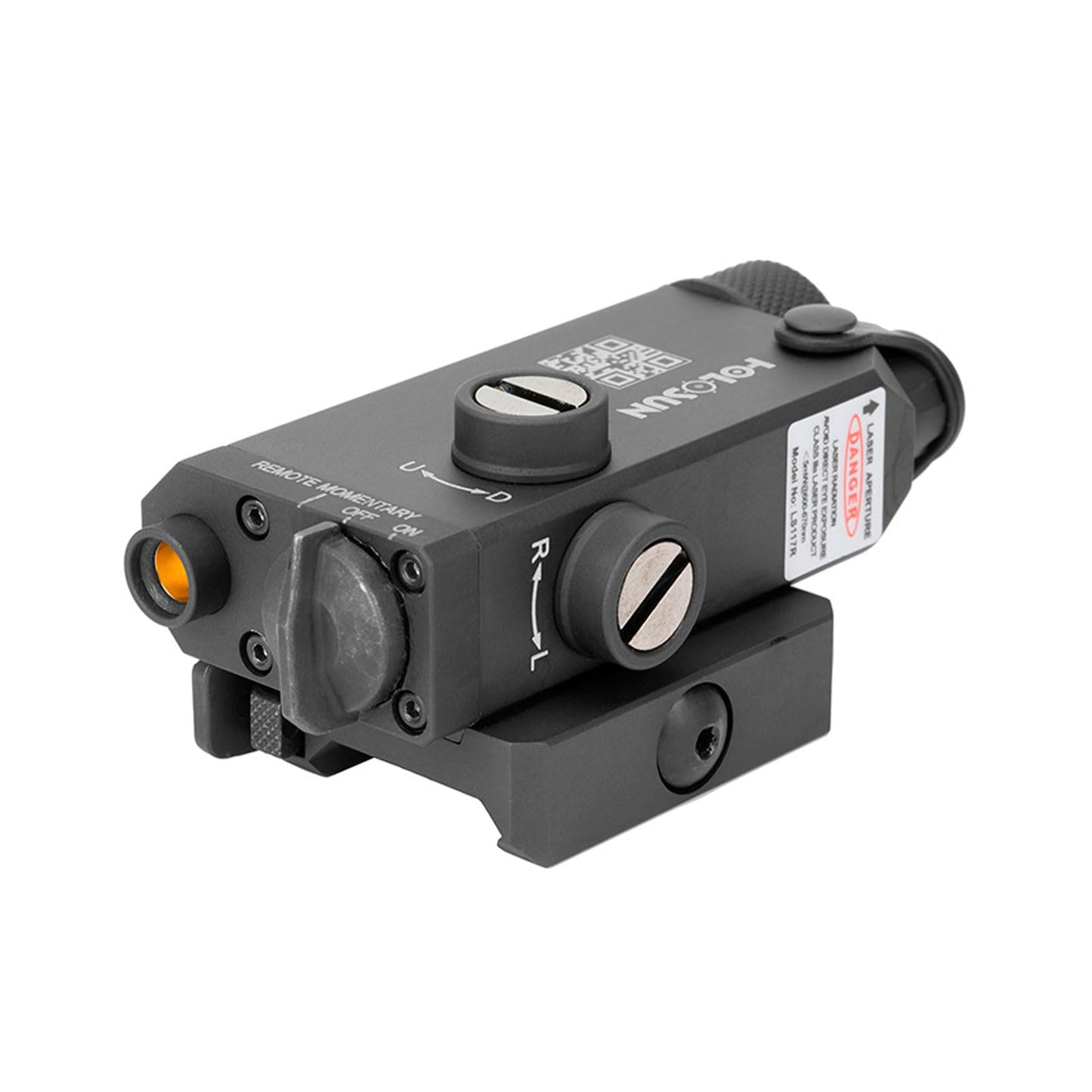 HOLOSUN LS117 Single Red Laser for Long Guns | Waterproof Lightweight Durable Aluminum Black Gun Laser with QD Release Picatinny Rail Mount, Remote Cable Switch, T10 L Key & Battery Included