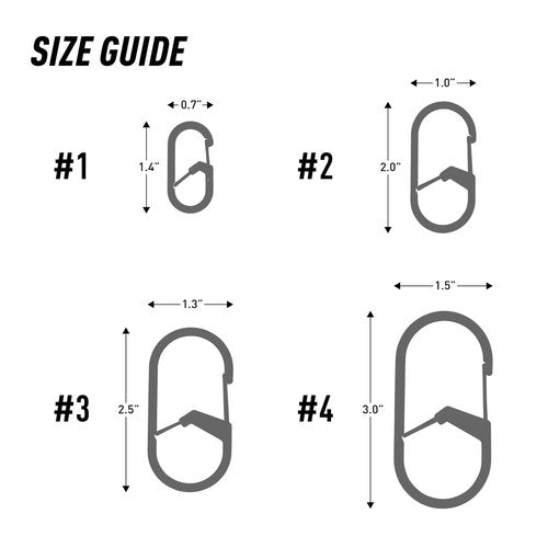 Nite Ize GS1-01-2R6 G-Series Dual Chamber Carabiner, Size #1 2-Pack, Black