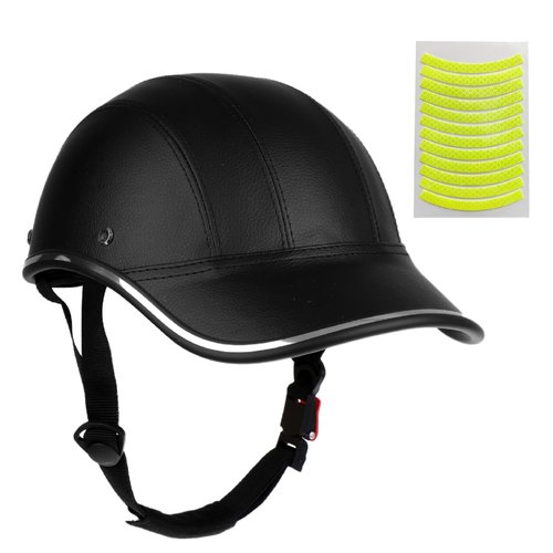 Bicycle Helmet PU for Adults Small/Large Baseball Cap Bike Helmet for Women and Men Adjustable Safe Sunshade 21.7-24.4 INCH Bike Cycling Helmets (Black, Large)