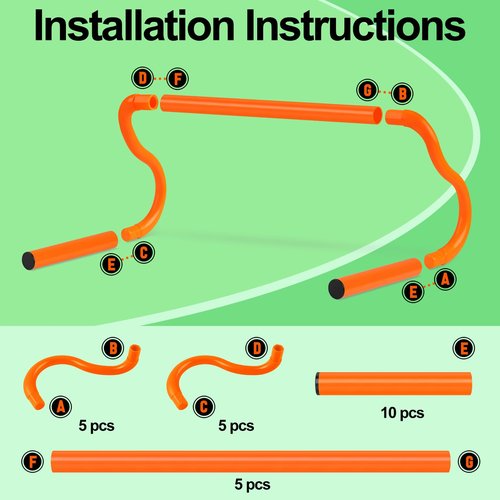 Agility Hurdles Training Equipment - 5 Speed Hurdles and 10 Soccer Cones with Carrying Bag for Soccer, Football, and Track Drills, Ideal for Athletes Speed and Agility Training