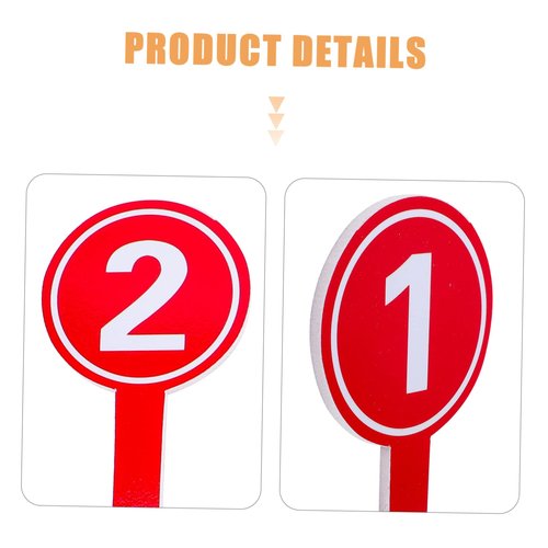 SHOWERORO 10Pcs Handheld Number Paddles for Score Keeping Contestant Number Display Boards and Lightweight Score Paddles Single Sided for Sports Events and Auctions