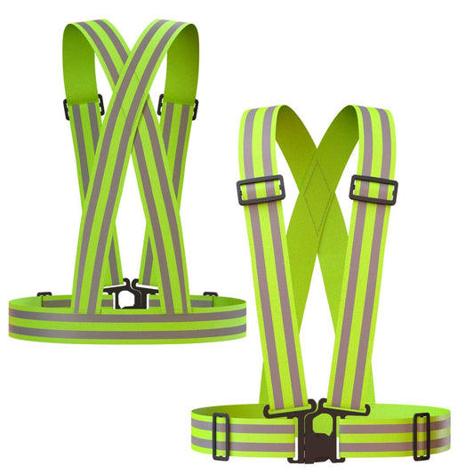 Apace Vision Reflective Vest (2 Pack) Lightweight, Adjustable & Elastic Safety & High Visibility for Running, Jogging, Walking, Cycling (Neon Yellow)