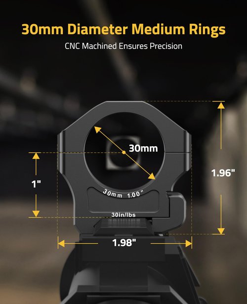 CVLIFE 30mm Scope Rings Mount - 7075 Aluminum Precision Rifle Scope Rings Medium Profile for Picatinny Rails - 2 Pieces