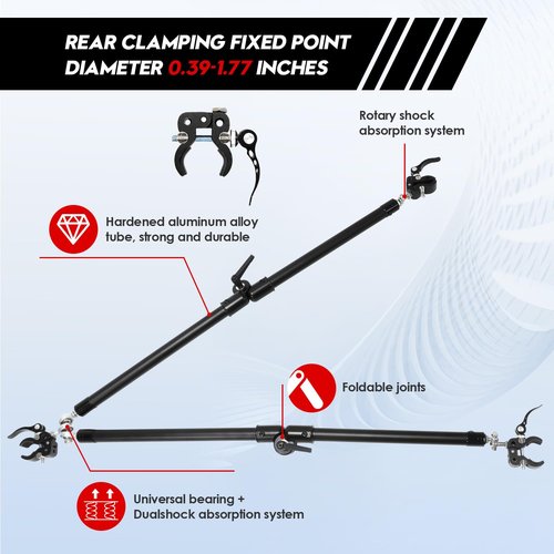 Bike Trailer Hitch Connector, Universal Portable Folding Bicycle Trailer with Quick Release Clamps for Camping Wagon, Pet Bike Trailers, Steel Garden Cart Wagons for Grocery, Sports, Shopping, Camping
