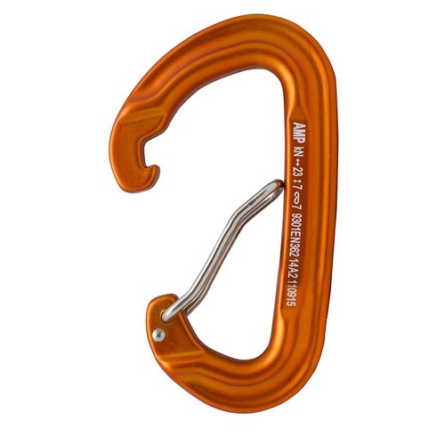 Quickdraw Set with Wire Gate Carabiner, 6-Pack, 11cm, Orange/Black