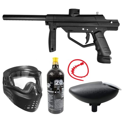 Maddog JT Stealth Semi-Automatic .68 Caliber Bronze CO2 Paintball Gun Starter Package - Black