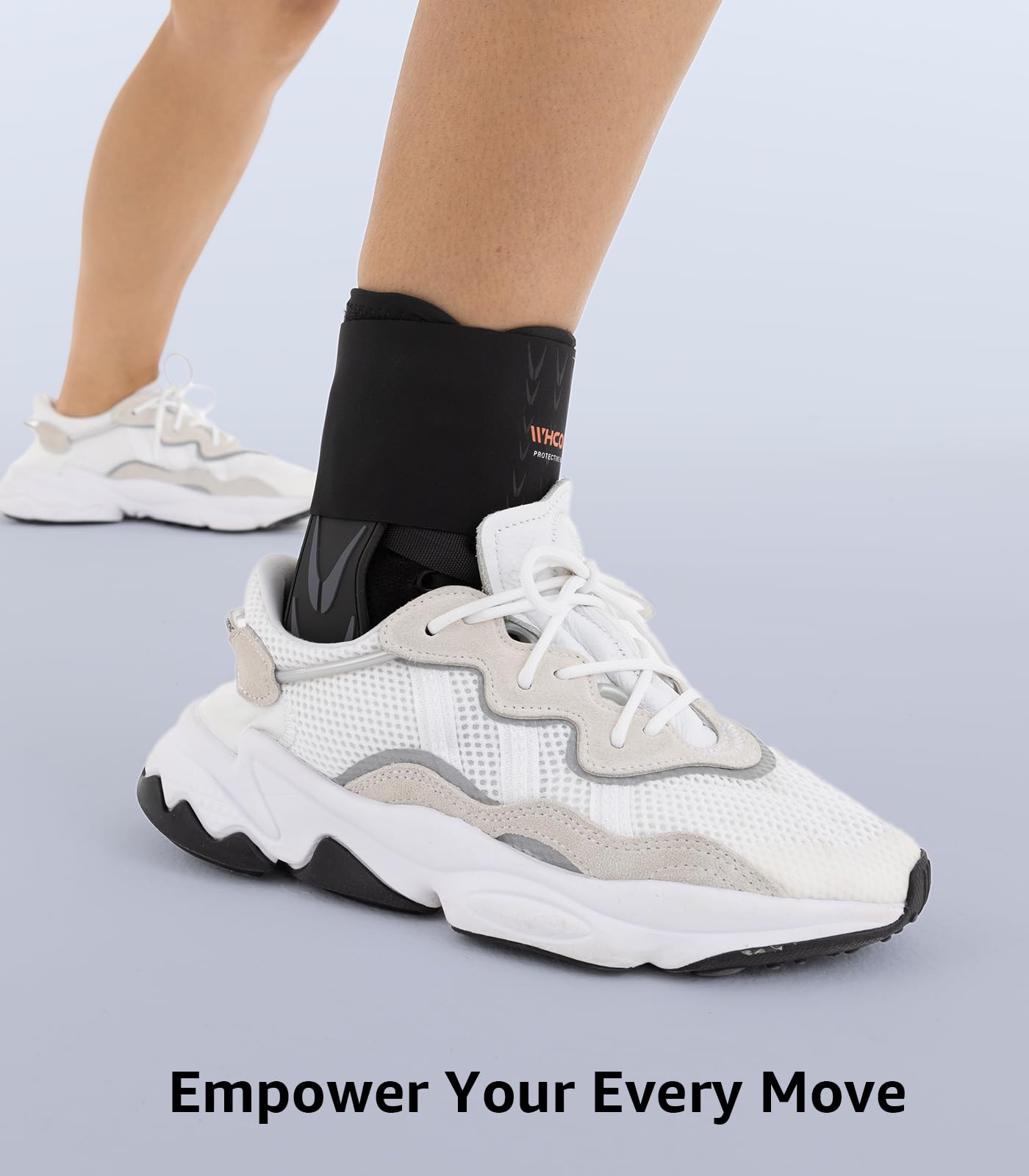 WHCOOL Slim-Fit Ankle Brace for Sprained Ankle, Quick Lace Up Ankle Support for Women Men with 2 Auto-Shaped Pads, Air Fabric Cool Ankle Stabilizer for Injury Recover, Running,Sports, L(13”-14”)