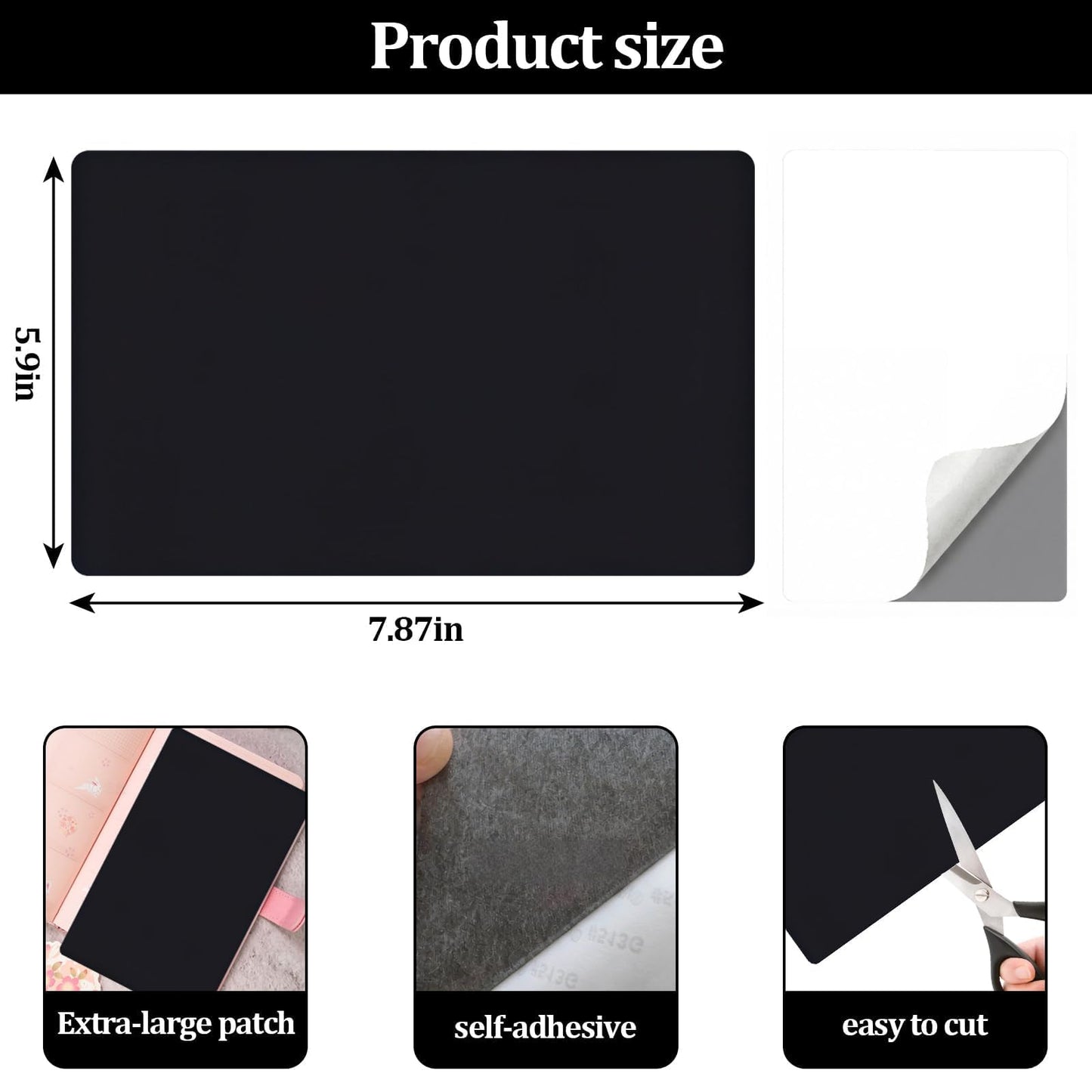 Bolsdoic 8PCS Nylon Repair Patches,Waterproof Down Jacket Repair Patch,Self Adhesive Outdoor Gear Tenacious Repair Tape for Clothes,Tents,Backpacks,and Sleeping Bags(Black)