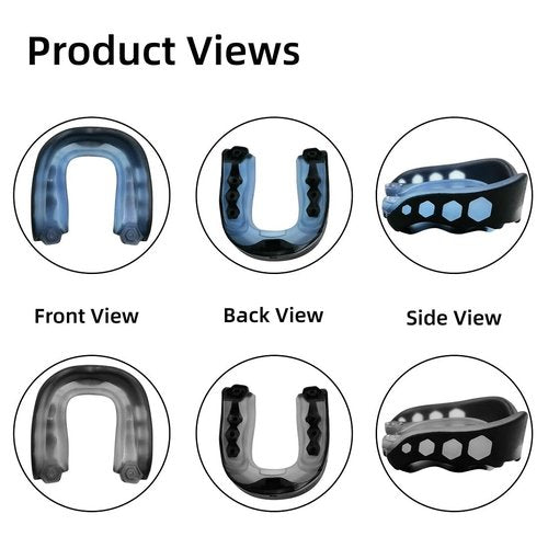 Football Mouth Guard, 2pcs Mouth Guard Sports Youth Football Mouthpiece Boxing Mouthguard with Strap Non-Flavored Lacrosse Hockey Mouth Guards for Youth