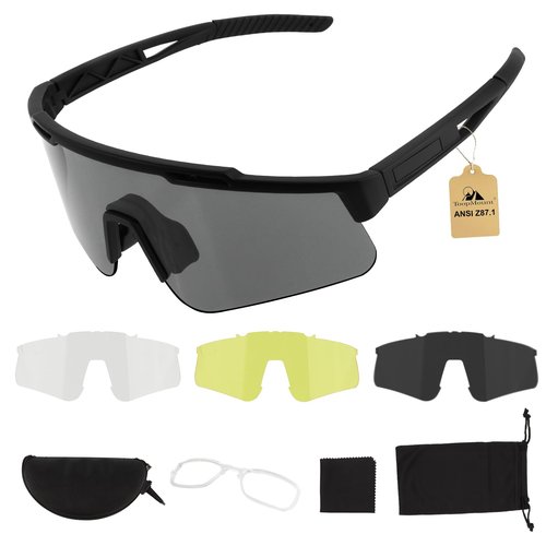ToopMount Tactical Eyewear Anti Fog, ANSI Z87.1 Shooting Glasses with 3 Interchangeable Lens UV400 Protection Airsoft Goggle