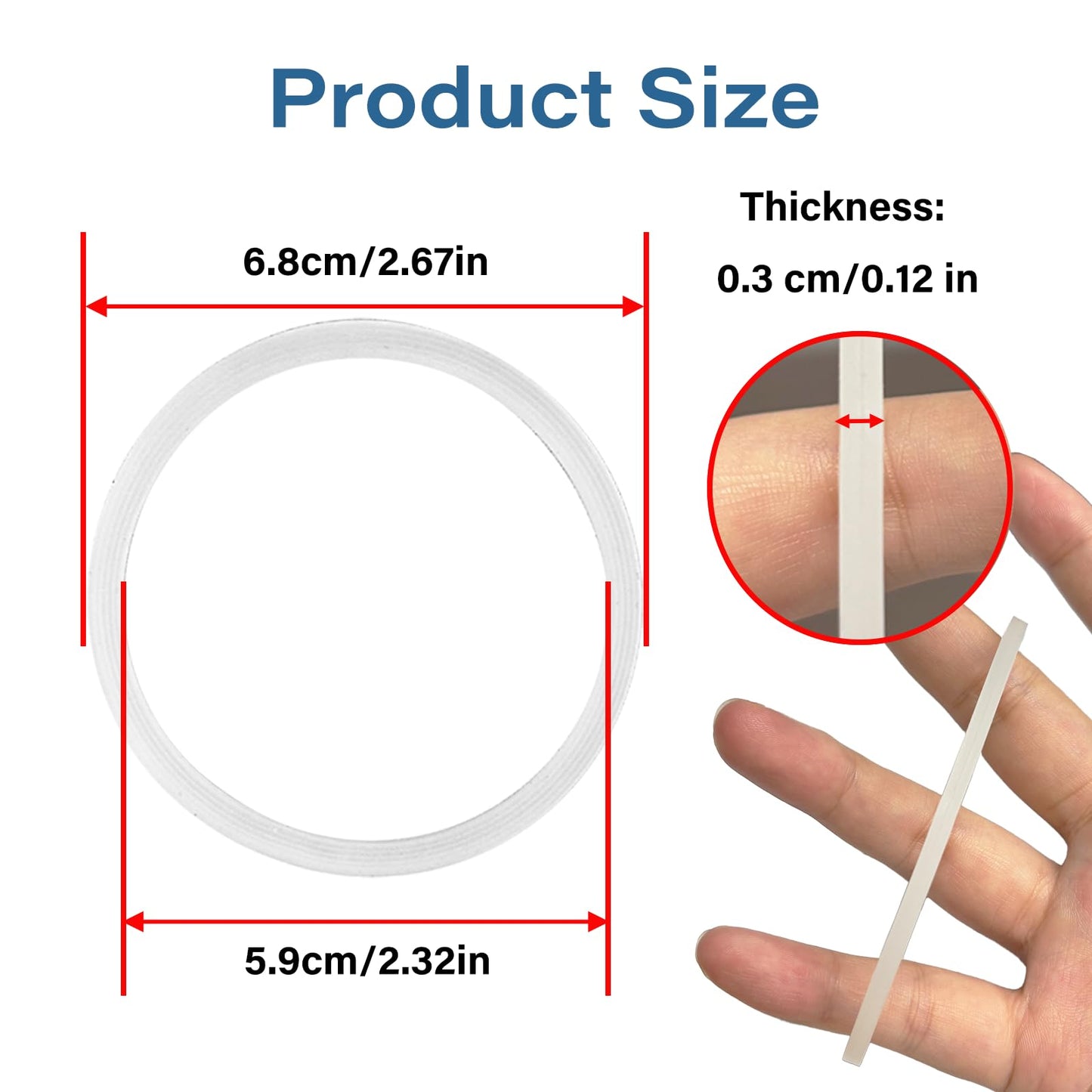 10 Pcs Water Bottle Gasket Replacement for Owala FreeSip 19/24/32/40oz,Silicone Lid Seal O Ring,Sealing Gaskets Replacement Accessories Compatible with Owala FreeSip Stainless Steel Cup(Clear)