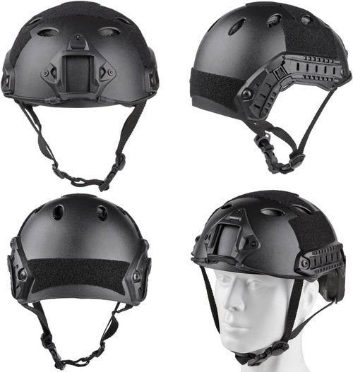 Airsoft Helmet and Full Face Mask, PJ Fast Helmet, Removable Anti-Fog Goggles, Suitable for Paintball, Role-Playing, CS Games