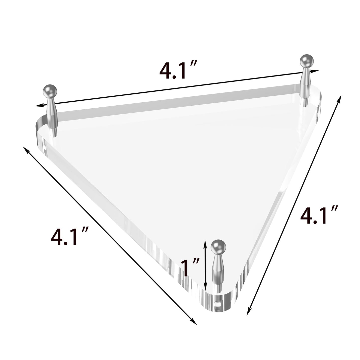 UoYeet Acrylic Triangle Ball Display Stand with Silver Metal Pegs (3-Pack) – Modern Sports Memorabilia Holder for Basketball, Football, Soccer – Shatterproof & Space-Saving Gift for Fans