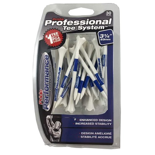 Pride PTS Plastic Golf Tees - 30 Count, 3 1/4 Inch - #1 Tee on Tour - Striped for Height Consistency - Improve Distance and Accuracy