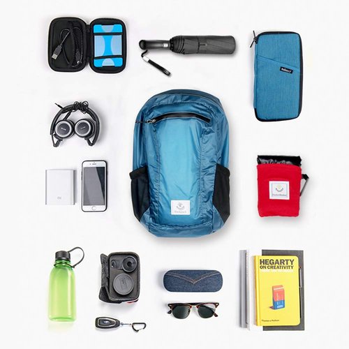 4Monster Hiking Daypack,Water Resistant Lightweight Packable Backpack for Travel Camping Outdoor (Blue, 16L)