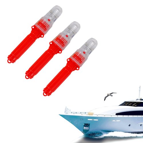 Boat Flares – Boat Flares Coast Guard Approved Marine | Waterproof Emergency Signals for Fishing Nets, Buoys & Boats (Red-3Pcs)