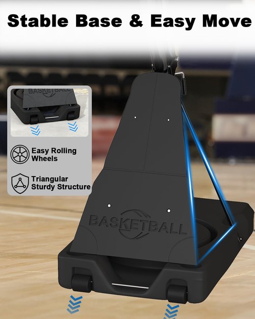 Cofiyard Basketball Hoop Outdoor with 44 Inch Shatterproof Backboard, 5.25-10FT Height Adjustable Basketball Hoop Goal System with Portable Wheels for Youth and Adults