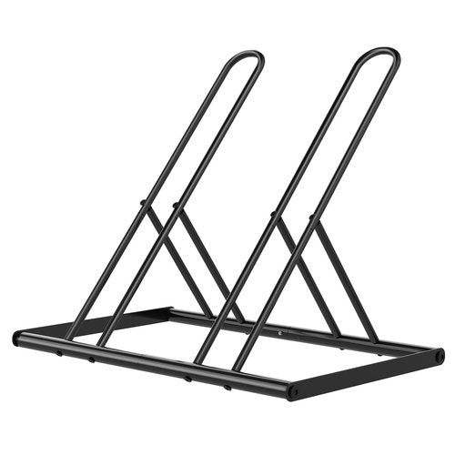 melos 2 Bike Rack, Parking Bike Stand, Outdoor For Mountain Floor Bike Rack, Heavy Duty For Bicycle Garage, Space-Saving Bicycle Holder For Home, Yard, Office, Black