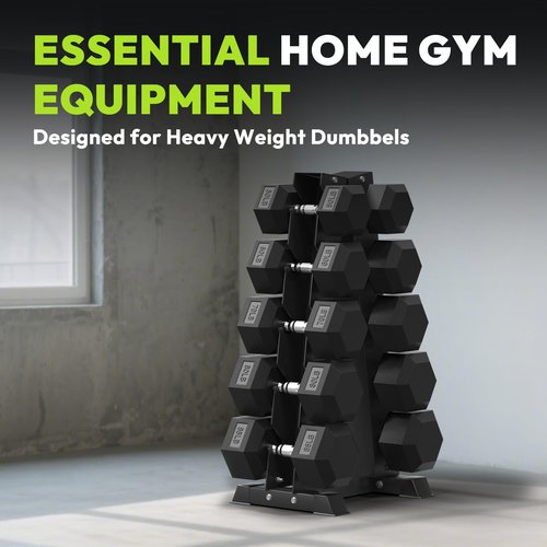 HANDBODE 5-Tier A-Frame Dumbbell Rack, 550 lb Capacity Compact Storage Organizer for Heavy Weight Dumbbells, Space-Saving Weight Stand for Home Gym
