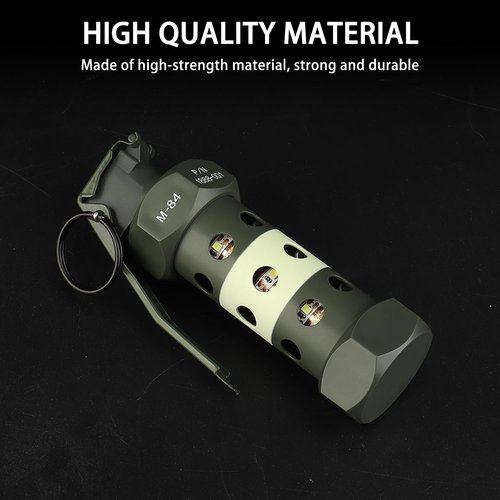 Disratw M84 Airsoft Flashbang Grenade Toy Plastic CS Hand Grenade Model Outdoor Camping Emergency Light Tactical Gear Accessories for Army Fans Cosplay Props CS Game (with Flashing Light)