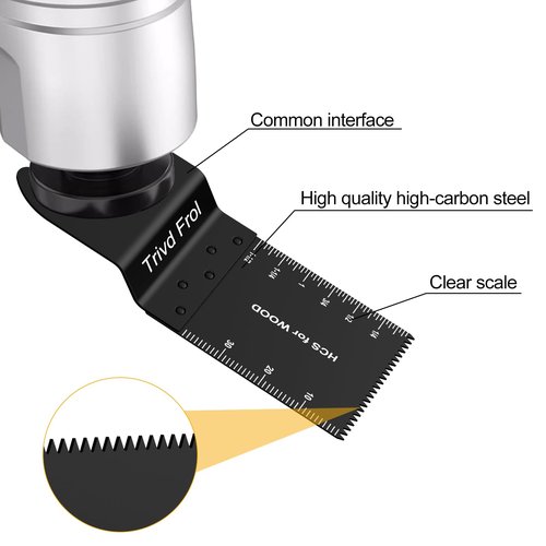 Trivd Frol 100PCS Oscillating Saw Blades, Professional Universal Titanium Multitool Blades for Wood Plastics Metal, Quick Release Multi Tool Blades Kits Fit Dewalt Ryobi Milwaukee Rockwell Fein