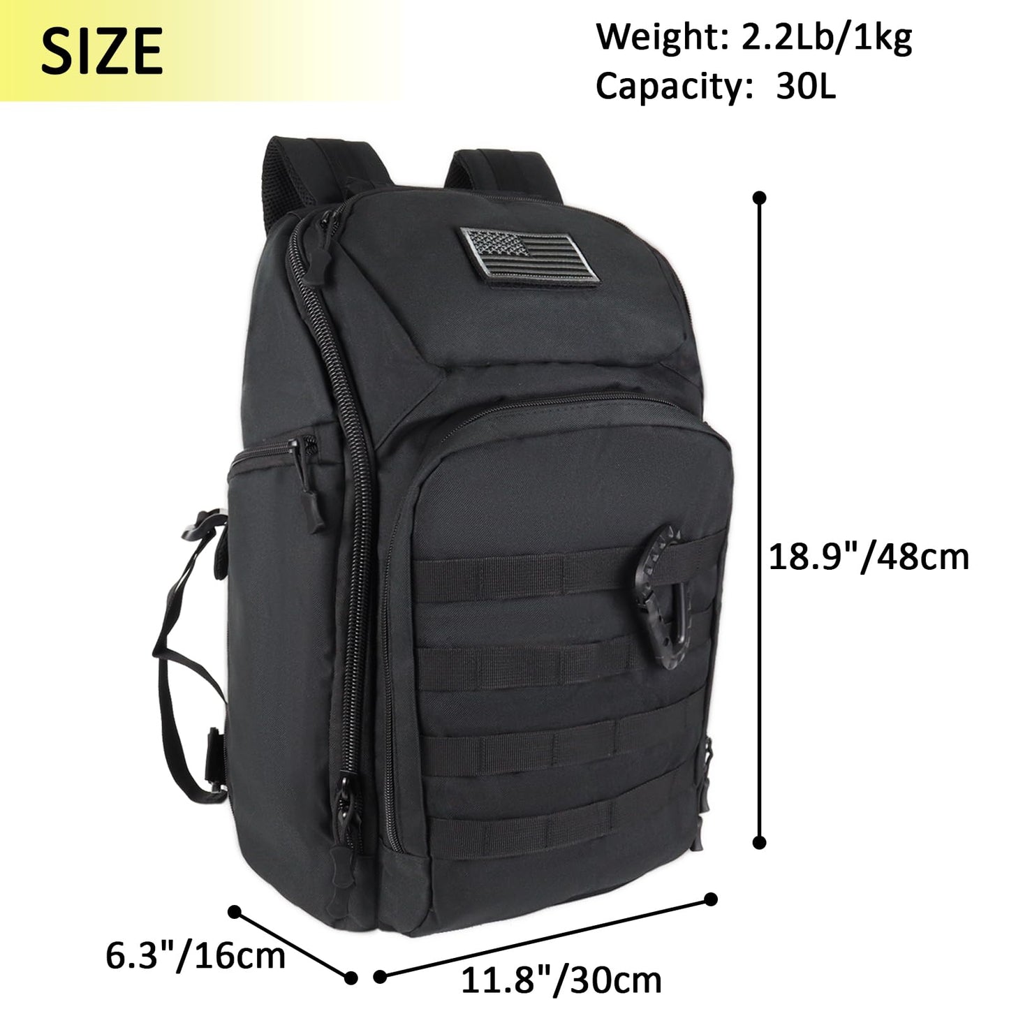 Valinov Tactical Backpack For Men 30L Military Molle Backpacks Army Assault Pack Daypack Hiking Rucksack Bug Out Bag (Tan)