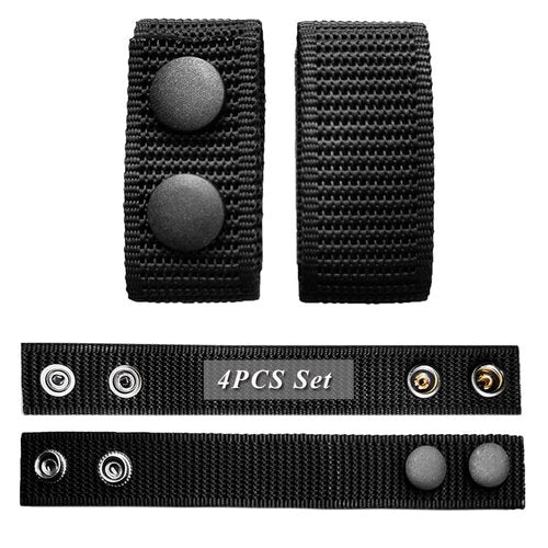 HANSPORTA Belt Keepers for Duty Belt 4Pcs Nylon Belt Keepers with Double Snaps 2¼" Wide Duty Belt Accessories Security Tactical Belt Loop for Law Enforcement Gear Police Equipment Accessories (Nylon)