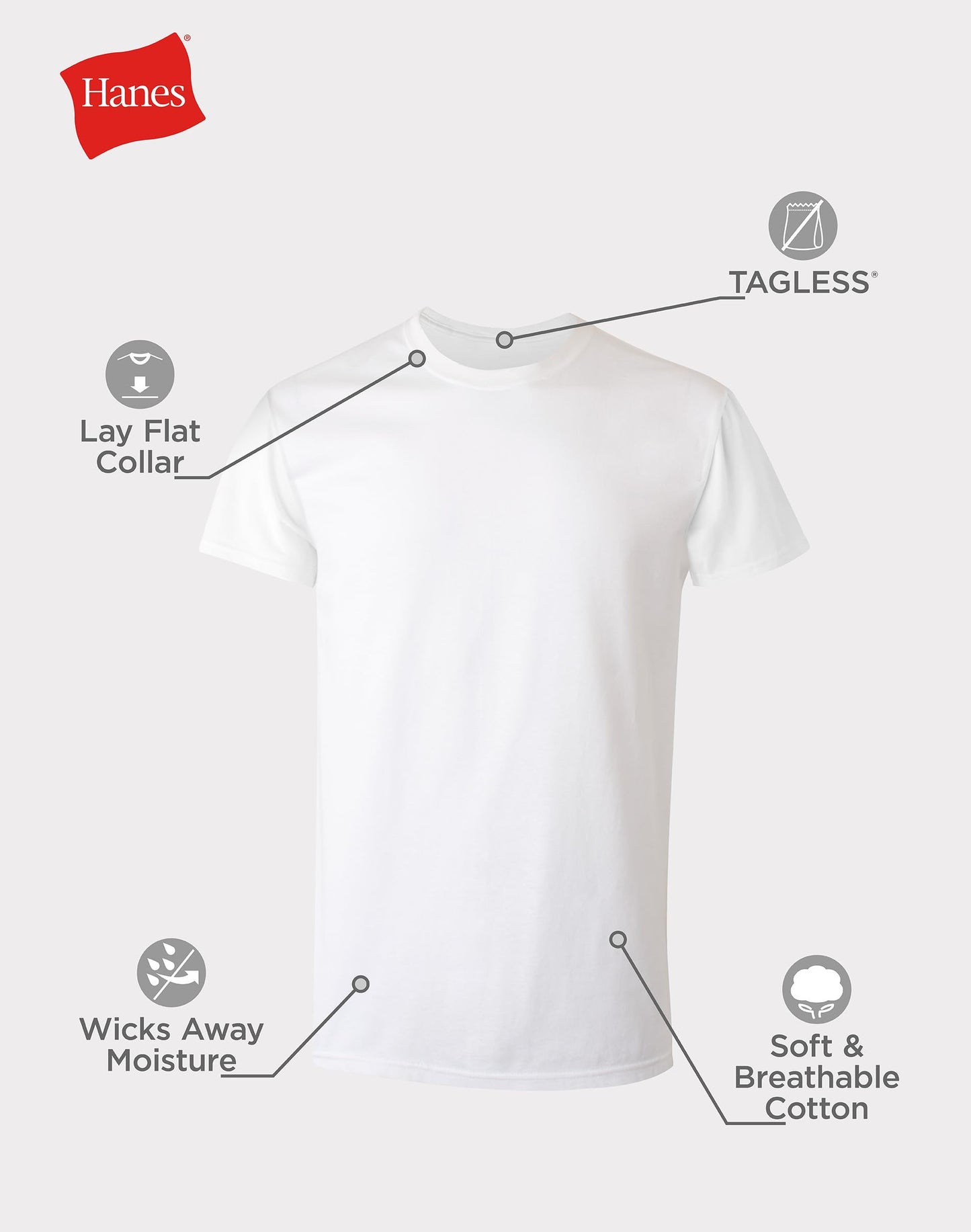Hanes Mens Undershirt Packs, Stay-tucked Soft Cotton Best For Men, White/Black/Asstd Multipacks Base Layer, White - 6 Pack, X-Large US